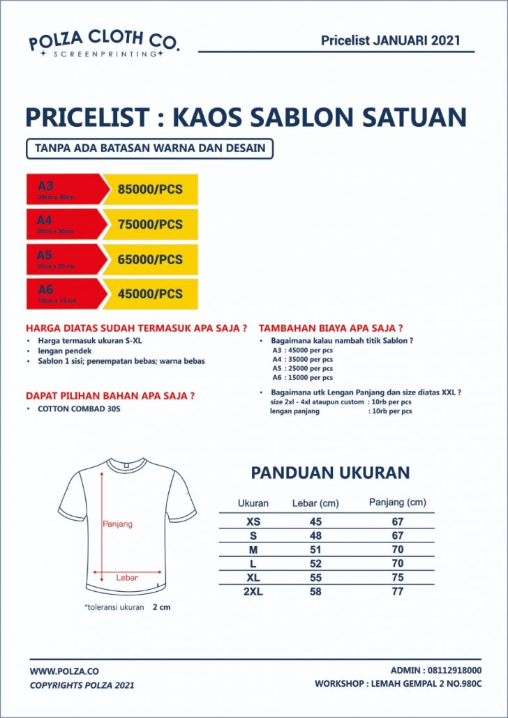 Harga Sablon Kaos